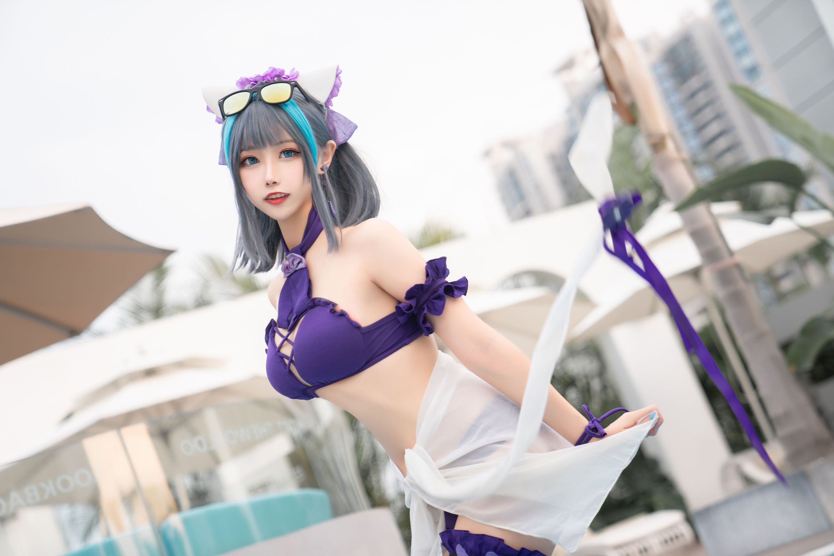 [COS福利]微博妹子Momoko葵葵–柴郡水着插图2